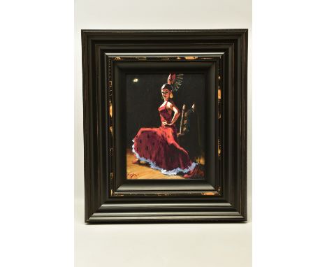 FABIAN PEREZ (ARGENTINIAN 1967) 'STUDY FOR CELINA WITH ABANICO III' a limited edition print of a female dancer 135/195, signe