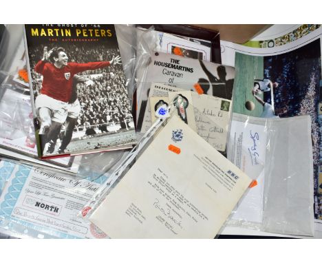 SPORT, TV &amp; MUSIC AUTOGRAPHS, comprising a signed copy of the GEOFF HURST autobiography '1966 And All That' MARTIN PETERS