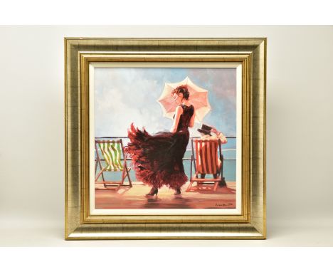 MARK SPAIN (BRITISH 1962) 'DANCING ON THE DECK', a signed limited edition print of figures on the deck of a ship, 141/195 wit