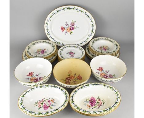 A Royal Worcester Sheridan Pattern Dinner Service to Comprise Large Platter, Three Serving Bowls, Three Oval Serving Bowls, S