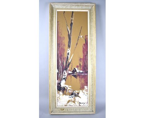 A Framed Oil on Board by George R Deakins, 19x60cms 