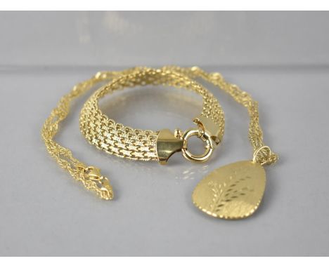 Two Italian Gold Plated Silver Items by Veronese to Comprise Bracelet and Pendant on Chain, 28.8gms 
