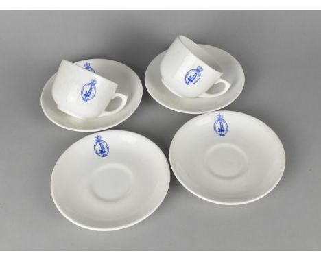 A Collection of Two Cups and Four Saucers by Royal Grafton for The Royal Australian Navy 
