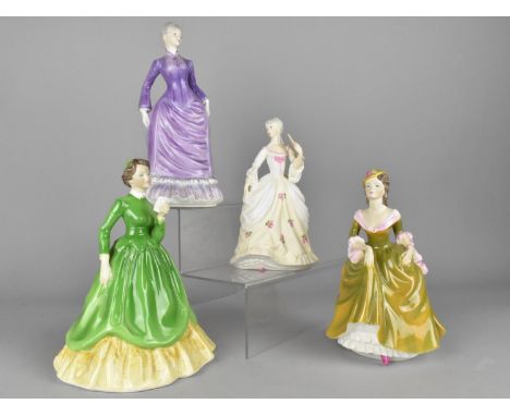 Three Coalport Ladies to Comprise Ladies of Fashion Thoughts, Sarah and Josephine Together with a Royal Worcester Invitation 