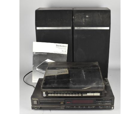 A Technics Direct Drive Automatic Turntable System SL-6 Together with Technics Compact Disc Player SL-P200 and Pair of Techni