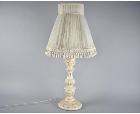 A Mid 20th Century Cream Table Lamp and Shade 
