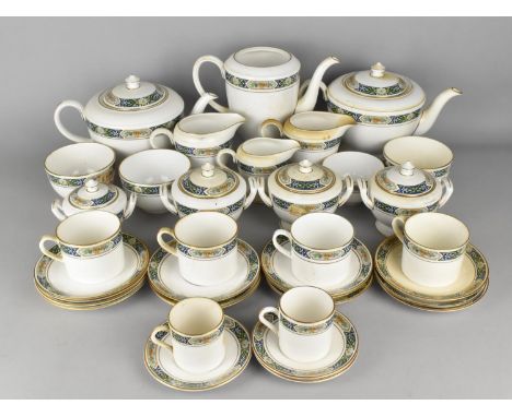 A Collection of Royal Worcester Manor House Tea and Coffee Wares to Comprise Tea Pots, Coffee Pot, Lidded Sugar Pots, Coffee 