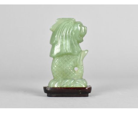 A Carved Jade Style Study of a Merlion, 7.5cms High 