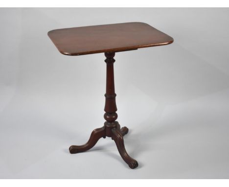 A Late 19th Century Mahogany Rectangular Topped Tripod Table, 57cms Long 