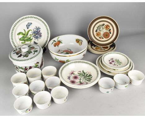 A Collection of Ceramics to Comprise Portmeirion Botanic Garden Lidded Pot, Plates, Bowls, Royal Worcester Evesham Bowl, Rame