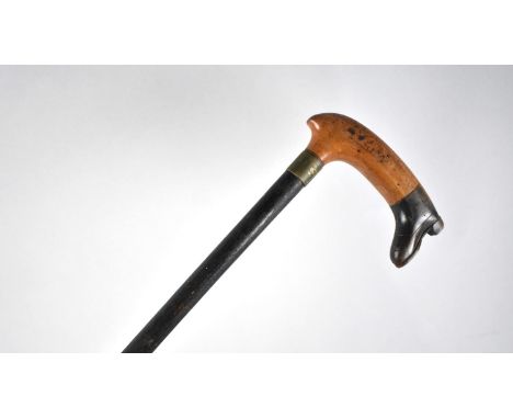 A Vintage Walking Stick with Novelty Carved Handle in the Form of a Boot 
