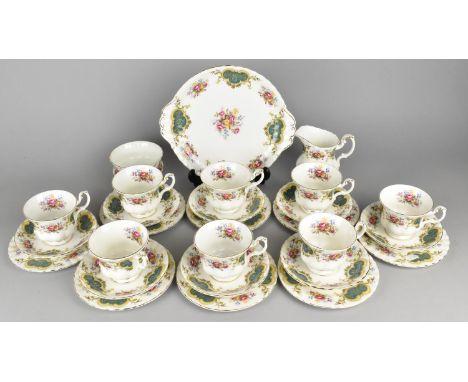 A Royal Albert Berkeley Tea Set to Comprise Eight Cups, Eight Saucers, Eight Side Plates, Cake Plate, Sugar Bowl and Jug 