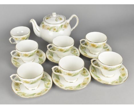 A Duchess Greensleeves Tea Set to Comprise Teapot, Seven Cups and Six Saucers 