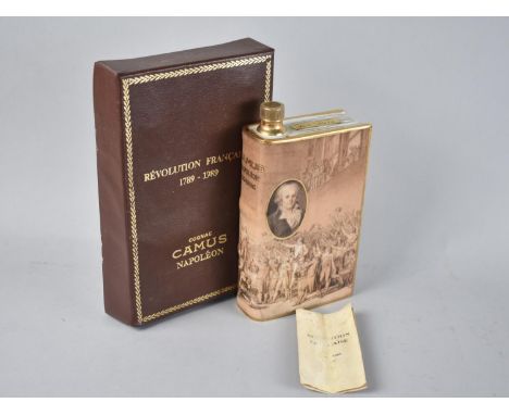 A Limoges Novelty Decanter in the Form of a Book Containing Camus Napoleon Cognac, Revolution Francaise 1789-1989, with box. 