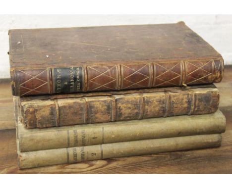 LAURENTII (J), OPERA OMNIA IN DUOS TOMOS DISTINCTA, two vols, engraved frontis and title vignette, 3/4 vellum, venetiis, 1751