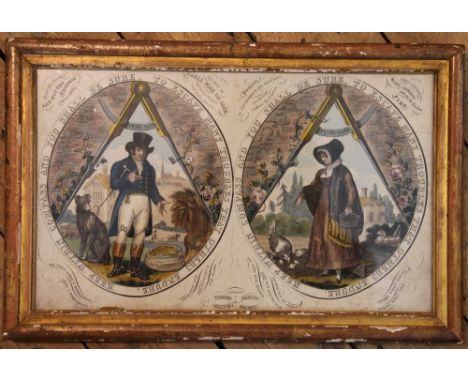 19th century
'Keep within compass and you shall be sure, to escape many troubles that others endure'
hand coloured print by W
