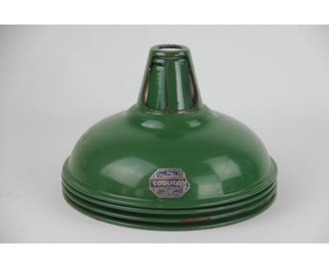 A set of four Coolicon enamel pendant light shades, 28cm diameter