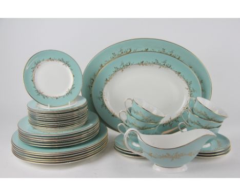 A Royal Doulton Melrose pattern part dinner service, comprising two meat plates, six dinner plates, six dessert plates, twelv