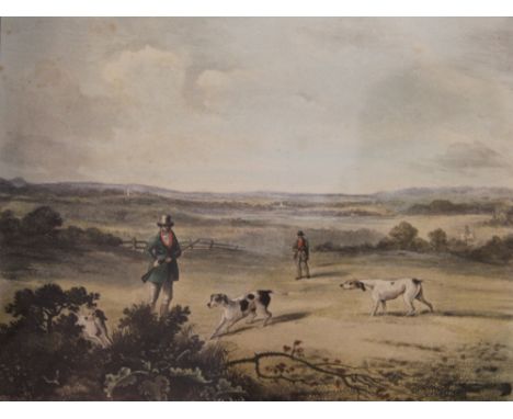 Sutherland after D. Wolstenholme
set of four hunting prints
published R. Ackermann 1823, with a watercolour of a Church, thre