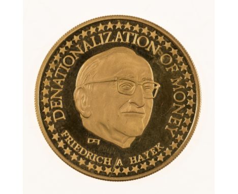 Hayek (Friedrich August, economist and political philosopher, 1899-1992).- [Gold Standard Corporation Medallion], ½ ounce gol