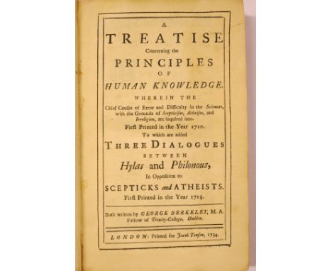 Berkeley (George). A Treatise Concerning the Principles of Human Knowledge..., to which are added Three Dialogues between Hyl