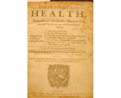 [Vaughan, Sir William]. Directions for Health, Naturall and Artificiall: Derived from the best Physicians, as well Moderne as