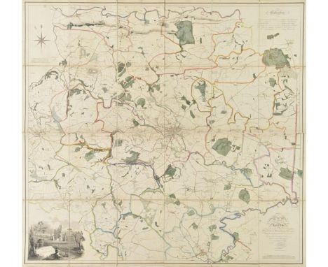 Leeds. Thorp (Joshua, surveyor), Map of the Town of Leeds and the country circumjacent, including Wakefield, Aberford & Castl