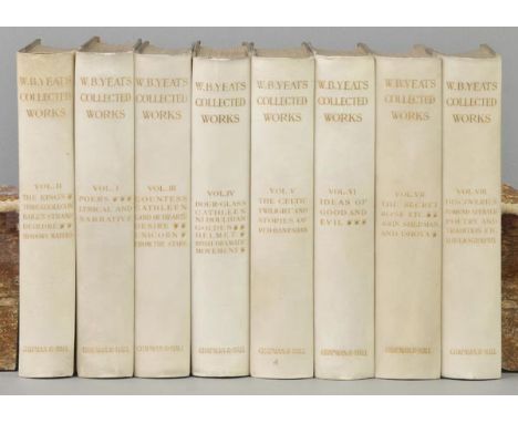 Yeats (William Butler). The Collected Works in Verse and Prose, 8 volumes, Shakespeare Head Press, 1908, photogravure frontis