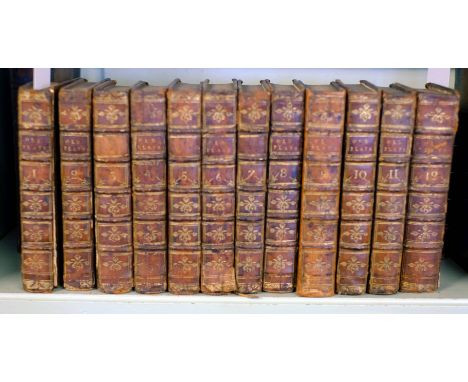 Dodsley (Robert, publisher). A Select Collection of Old Plays, 12 volumes, 1744,  titles printed in red and black with engrav