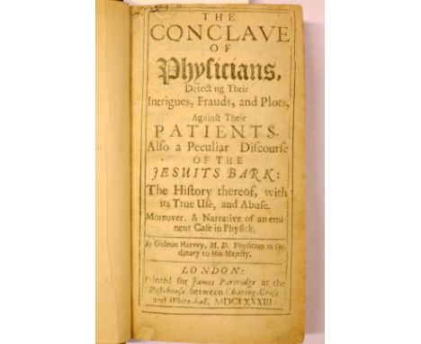 Harvey (Gideon). The Family-Physician, and the House-Apothecary. Containing I. Medicines against all such diseases people usu