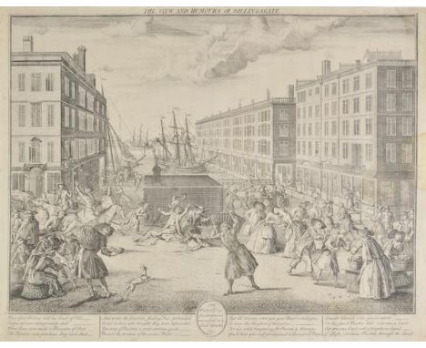*Van Haecken (Arnold). The View and Humours of Billingsgate, 1762, uncoloured engraving, some staining, occasional repaired m