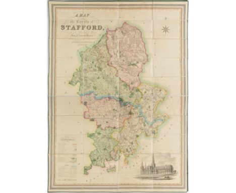 Staffordshire. Phillips (J. & Hutchings W.F.), A Map of the County of Stafford, Divided into Hundreds & Parishes from an accu