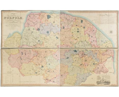 Norfolk. Bryant (Andrew), Map of the County of Norfolk from Actual Survey by A.Bryant in the Years 1824, 1825 and 1826, Respe