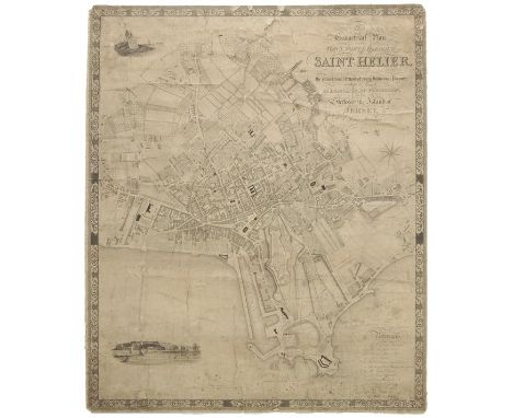 Jersey. Cobley (C., engraver), This Geometrical Plan of the Town, Fort & Harbour of Saint Helier exhibiting at sight the prop