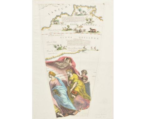 Australia. Coronelli ( Vicenzo), Het Niew Hollandt, circa 1690, hand coloured engraved globe gore, 480 x 290 mm Uncommon. Cor