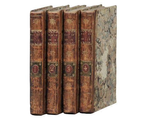 [Bage, Robert]. Man As He Is. A Novel, 4 volumes, 1st edition, Minerva Press, 1792,  bound without half titles, a few minor s