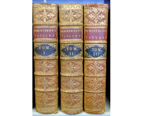 Demosthenes. Demosthenous, Aeschinos... [Greek text], Graece et Latine, edited John Taylor, volumes 2 & 3 [all published], Ca