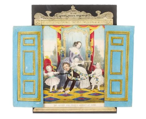 *Victorian Cards. A group of 3 hand-coloured cards with doors,  including 'The Antiquarian's Museum', 'A Peep at Windsor Terr