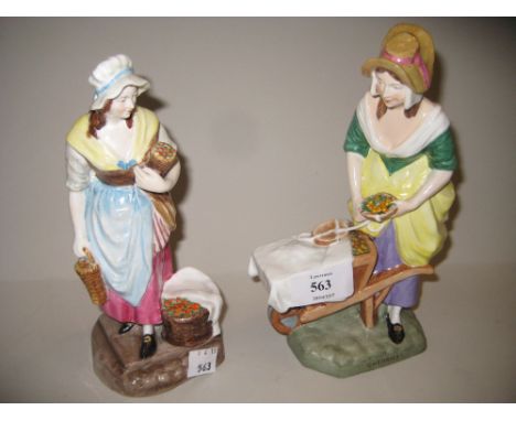 Pair of Copeland Spode porcelain ' Cries of London ' figures, ' Cherries '  and ' Strawberries '