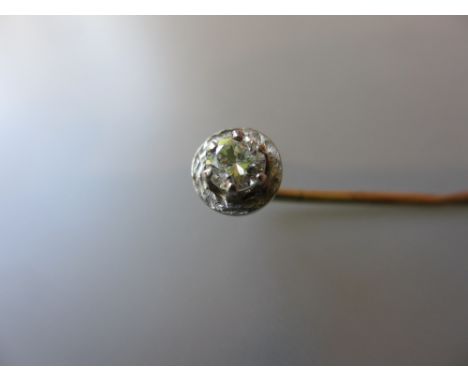 Brilliant cut solitaire diamond set stick pin