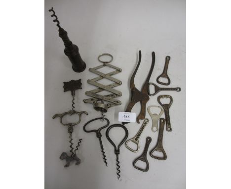 Heeley and Son corkscrew, Bovril advertising corkscrew, a Lund cork puller and a quantity of other various corkscrews etc