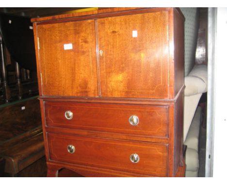 19th Century mahogany converted commode chest of drawers on bracket feet