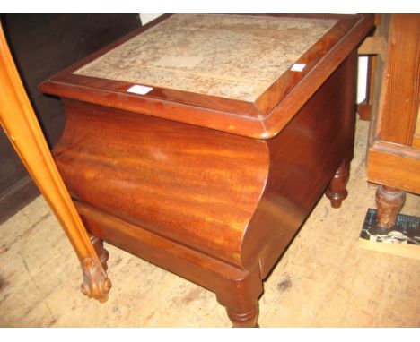 Victorian mahogany serpentine front step commode