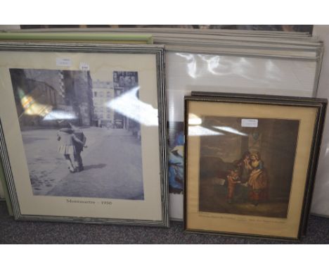 Quantity of miscellaneous unframed art posters etc, pair of framed reproduction colour prints, ' Cries of London ' and two ot