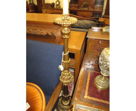 Reproduction carved and gilded standard lamp