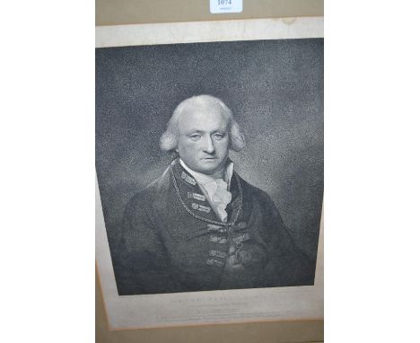 Antique stipple engraving, portrait of Sir Thomas Pasley, Vice Admiral of the White, engraved by Smith after Abbott together 