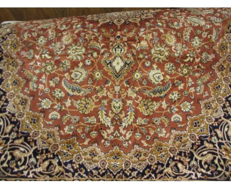 Modern tan ground Kashan pattern machine made carpet, 2.3m x 1.6m