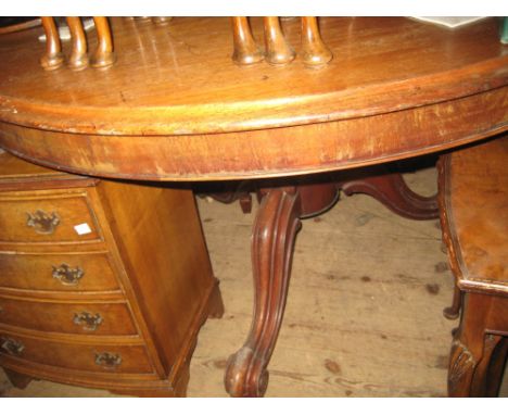 Victorian circular mahogany tilt top centre table on turned centre column and tripod support