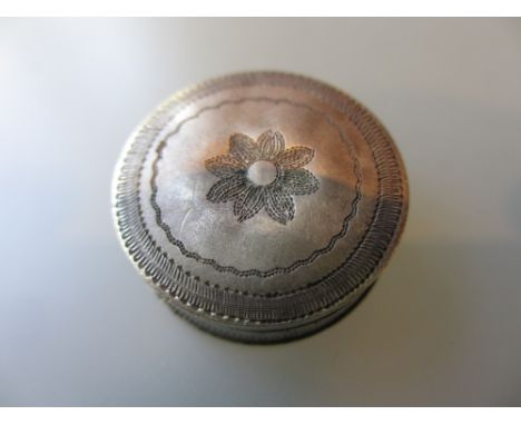 Small George III circular Birmingham silver patch box by Samuel Pemberton, 1805