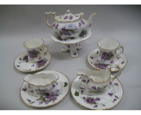 Hammersley Victorian Violets pattern tea service for two